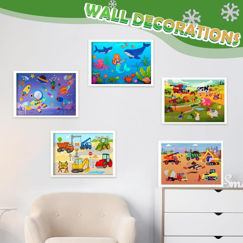 URMYWO Fun Foil Art Craft Kits, Arts and Crafts for Kids 4-6, DIY Dinosaur & Space Creative Sticker Coloring Activity, Craft Supplies, Travel Toys, 4 5 6 7 8 9 10 Year Old Boy Girl Gifts - Image 5